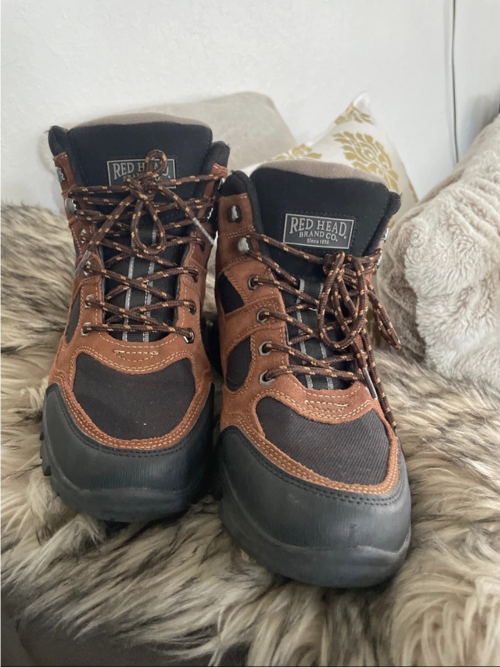 RedHead Brown and Black Lace-Up Hiking Boots